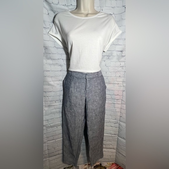 Banana Republic Hampton Fit Crop Linen Trousers Size 2 - Picture 1 of 5
